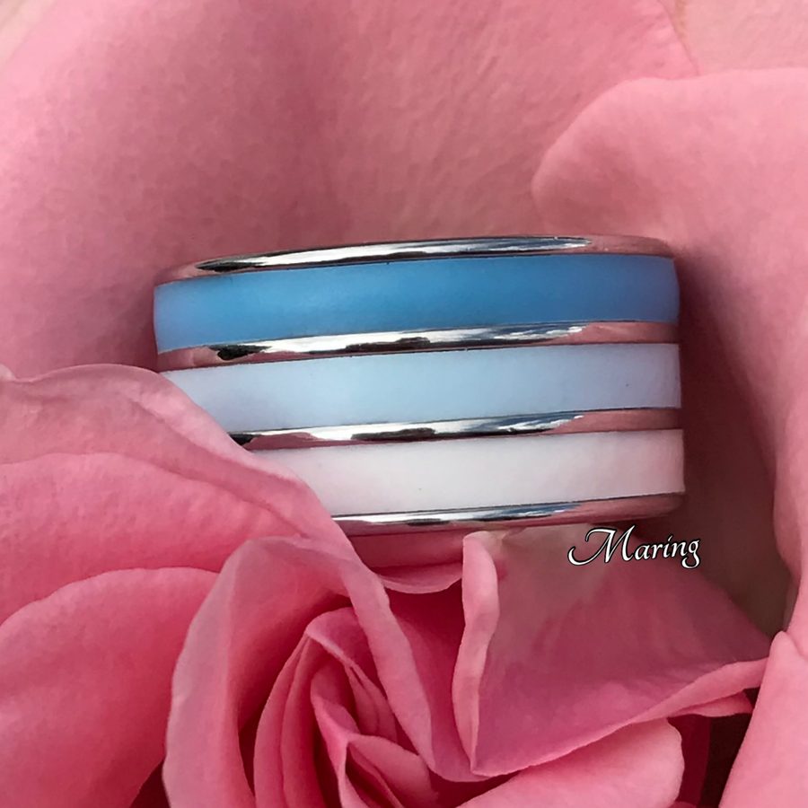Ring dreifach «Babyblue» 13 mm
