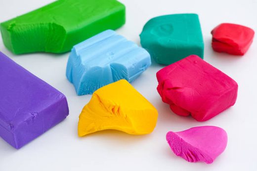 Bunte Blöcke Polymer Clay in Grün, Blau, Türkis, Gelb und Pink